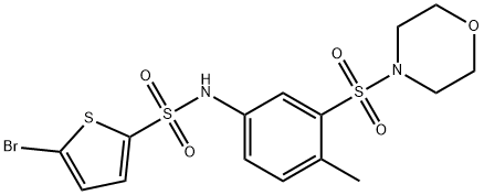 5-bromo-N-(4-methyl-3-morpholin-4-ylsulfonylphenyl)thiophene-2-sulfonamide Struktur