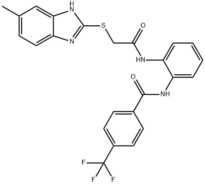 N-[2-[[2-[(6-methyl-1H-benzimidazol-2-yl)sulfanyl]acetyl]amino]phenyl]-4-(trifluoromethyl)benzamide Struktur