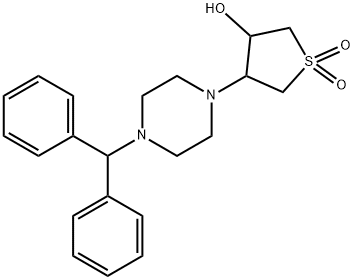 4-(4-benzhydrylpiperazin-1-yl)-1,1-dioxothiolan-3-ol Struktur