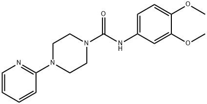 N-(3,4-dimethoxyphenyl)-4-pyridin-2-ylpiperazine-1-carboxamide Struktur