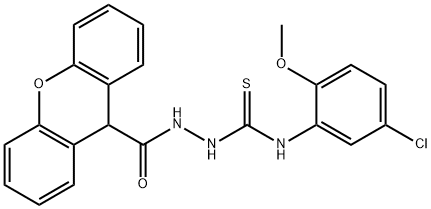 1-(5-chloro-2-methoxyphenyl)-3-(9H-xanthene-9-carbonylamino)thiourea Struktur