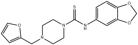 N-(1,3-benzodioxol-5-yl)-4-(furan-2-ylmethyl)piperazine-1-carbothioamide Struktur