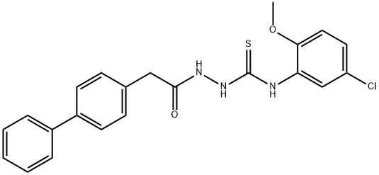 1-(5-chloro-2-methoxyphenyl)-3-[[2-(4-phenylphenyl)acetyl]amino]thiourea Struktur