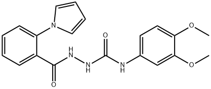 1-(3,4-dimethoxyphenyl)-3-[(2-pyrrol-1-ylbenzoyl)amino]urea Structure