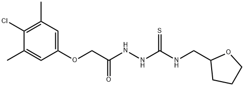 1-[[2-(4-chloro-3,5-dimethylphenoxy)acetyl]amino]-3-(oxolan-2-ylmethyl)thiourea Struktur