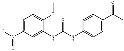 1-(4-acetylphenyl)-3-(2-methoxy-5-nitrophenyl)urea Struktur