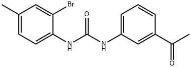 1-(3-acetylphenyl)-3-(2-bromo-4-methylphenyl)urea Struktur