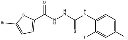 1-[(5-bromothiophene-2-carbonyl)amino]-3-(2,4-difluorophenyl)thiourea Struktur