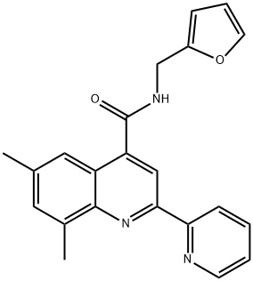 N-(furan-2-ylmethyl)-6,8-dimethyl-2-pyridin-2-ylquinoline-4-carboxamide Struktur