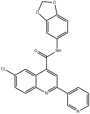 N-(1,3-benzodioxol-5-yl)-6-chloro-2-pyridin-3-ylquinoline-4-carboxamide Struktur