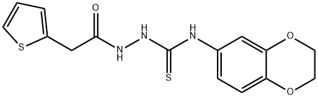 1-(2,3-dihydro-1,4-benzodioxin-6-yl)-3-[(2-thiophen-2-ylacetyl)amino]thiourea Struktur