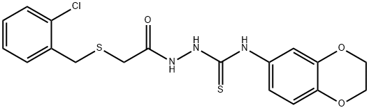 1-[[2-[(2-chlorophenyl)methylsulfanyl]acetyl]amino]-3-(2,3-dihydro-1,4-benzodioxin-6-yl)thiourea Struktur