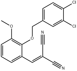 2-[[2-[(3,4-dichlorophenyl)methoxy]-3-methoxyphenyl]methylidene]propanedinitrile Struktur