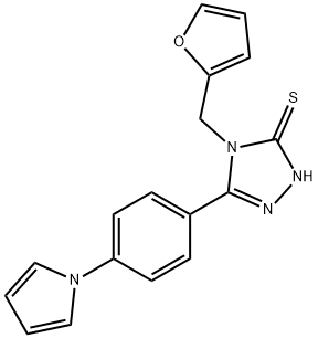 4-(furan-2-ylmethyl)-3-(4-pyrrol-1-ylphenyl)-1H-1,2,4-triazole-5-thione Struktur