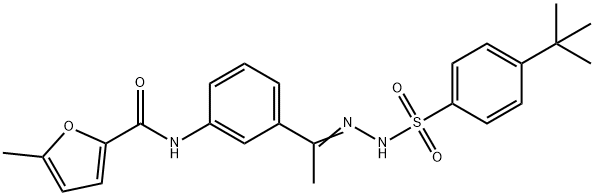 N-[3-[(Z)-N-[(4-tert-butylphenyl)sulfonylamino]-C-methylcarbonimidoyl]phenyl]-5-methylfuran-2-carboxamide Struktur