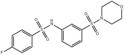 4-fluoro-N-(3-morpholin-4-ylsulfonylphenyl)benzenesulfonamide Struktur