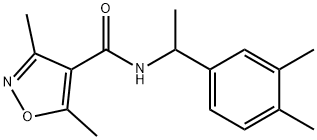 N-[1-(3,4-dimethylphenyl)ethyl]-3,5-dimethyl-1,2-oxazole-4-carboxamide Struktur