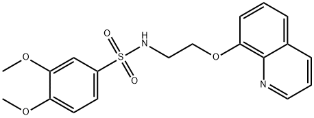 3,4-dimethoxy-N-(2-quinolin-8-yloxyethyl)benzenesulfonamide Struktur