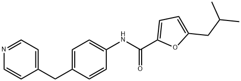 5-(2-methylpropyl)-N-[4-(pyridin-4-ylmethyl)phenyl]furan-2-carboxamide Struktur