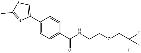 4-(2-methyl-1,3-thiazol-4-yl)-N-[2-(2,2,2-trifluoroethoxy)ethyl]benzamide Struktur