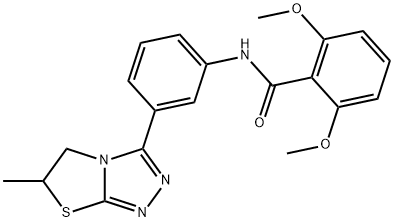 2,6-dimethoxy-N-[3-(6-methyl-5,6-dihydro-[1,3]thiazolo[2,3-c][1,2,4]triazol-3-yl)phenyl]benzamide Struktur