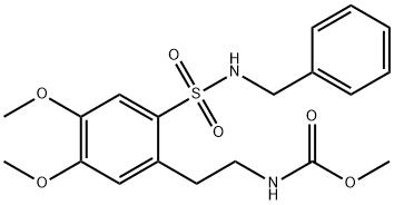 methyl N-[2-[2-(benzylsulfamoyl)-4,5-dimethoxyphenyl]ethyl]carbamate Struktur