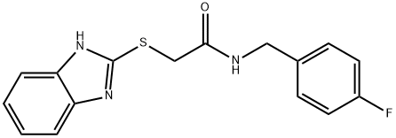 2-(1H-benzimidazol-2-ylsulfanyl)-N-[(4-fluorophenyl)methyl]acetamide Struktur