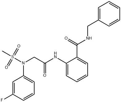 N-benzyl-2-[[2-(3-fluoro-N-methylsulfonylanilino)acetyl]amino]benzamide Struktur