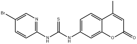 1-(5-bromopyridin-2-yl)-3-(4-methyl-2-oxochromen-7-yl)thiourea Struktur