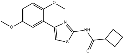 N-[4-(2,5-dimethoxyphenyl)-1,3-thiazol-2-yl]cyclobutanecarboxamide Struktur