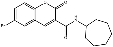 6-bromo-N-cycloheptyl-2-oxochromene-3-carboxamide Struktur