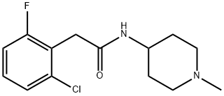 2-(2-chloro-6-fluorophenyl)-N-(1-methylpiperidin-4-yl)acetamide Struktur