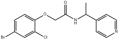 2-(4-bromo-2-chlorophenoxy)-N-(1-pyridin-4-ylethyl)acetamide Struktur