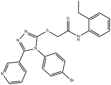 2-[[4-(4-bromophenyl)-5-pyridin-3-yl-1,2,4-triazol-3-yl]sulfanyl]-N-(2-ethylphenyl)acetamide Struktur