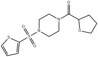 oxolan-2-yl-(4-thiophen-2-ylsulfonylpiperazin-1-yl)methanone Struktur