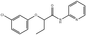 2-(3-chlorophenoxy)-N-pyridin-2-ylbutanamide Struktur