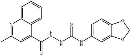 1-(1,3-benzodioxol-5-yl)-3-[(2-methylquinoline-4-carbonyl)amino]urea Struktur