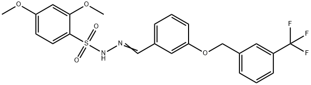 2,4-dimethoxy-N-[(Z)-[3-[[3-(trifluoromethyl)phenyl]methoxy]phenyl]methylideneamino]benzenesulfonamide Struktur