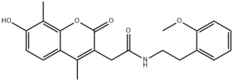 2-(7-hydroxy-4,8-dimethyl-2-oxochromen-3-yl)-N-[2-(2-methoxyphenyl)ethyl]acetamide Struktur