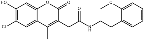 2-(6-chloro-7-hydroxy-4-methyl-2-oxochromen-3-yl)-N-[2-(2-methoxyphenyl)ethyl]acetamide Struktur