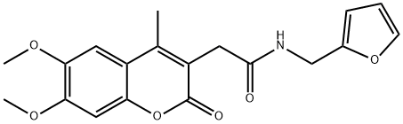 2-(6,7-dimethoxy-4-methyl-2-oxochromen-3-yl)-N-(furan-2-ylmethyl)acetamide Struktur