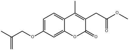 methyl 2-[4-methyl-7-(2-methylprop-2-enoxy)-2-oxochromen-3-yl]acetate Struktur