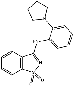 1,1-dioxo-N-(2-pyrrolidin-1-ylphenyl)-1,2-benzothiazol-3-amine Struktur