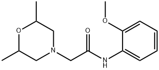 2-(2,6-dimethylmorpholin-4-yl)-N-(2-methoxyphenyl)acetamide Struktur