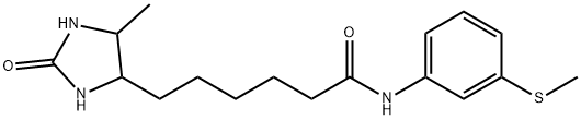 6-(5-methyl-2-oxoimidazolidin-4-yl)-N-(3-methylsulfanylphenyl)hexanamide Struktur