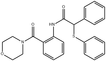 N-[2-(morpholine-4-carbonyl)phenyl]-2-phenyl-2-phenylsulfanylacetamide Struktur