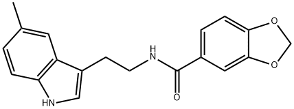 N-[2-(5-methyl-1H-indol-3-yl)ethyl]-1,3-benzodioxole-5-carboxamide Struktur