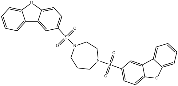 1,4-bis(dibenzofuran-2-ylsulfonyl)-1,4-diazepane Struktur