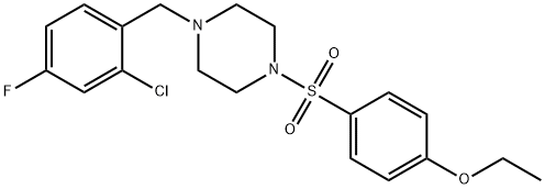 1-[(2-chloro-4-fluorophenyl)methyl]-4-(4-ethoxyphenyl)sulfonylpiperazine Struktur