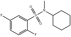 N-cyclohexyl-2,5-difluoro-N-methylbenzenesulfonamide Struktur